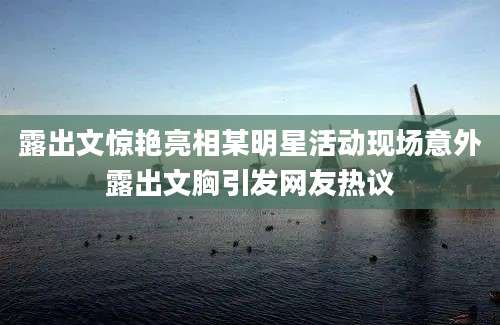 露出文惊艳亮相某明星活动现场意外露出文胸引发网友热议