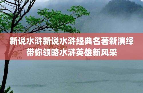 新说水浒新说水浒经典名著新演绎带你领略水浒英雄新风采