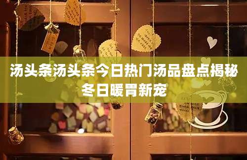 汤头条汤头条今日热门汤品盘点揭秘冬日暖胃新宠