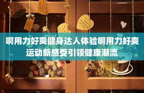 啊用力好爽健身达人体验啊用力好爽运动新感受引领健康潮流