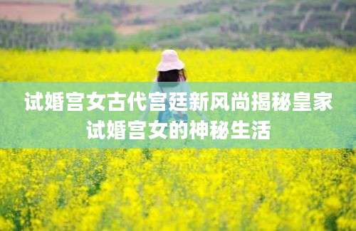 试婚宫女古代宫廷新风尚揭秘皇家试婚宫女的神秘生活