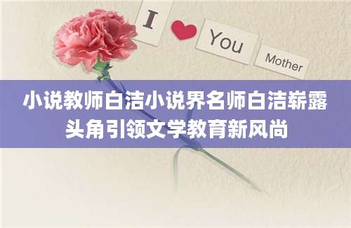 小说教师白洁小说界名师白洁崭露头角引领文学教育新风尚