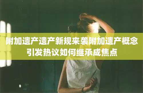 附加遗产遗产新规来袭附加遗产概念引发热议如何继承成焦点