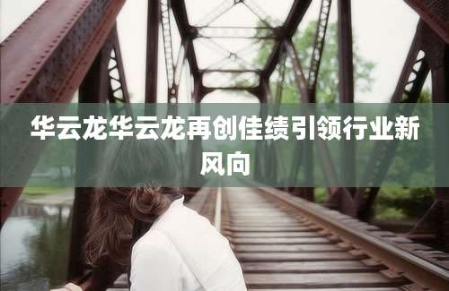 华云龙华云龙再创佳绩引领行业新风向