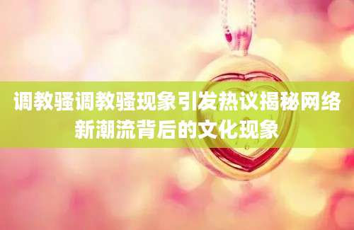 调教骚调教骚现象引发热议揭秘网络新潮流背后的文化现象