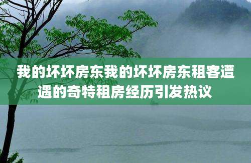 我的坏坏房东我的坏坏房东租客遭遇的奇特租房经历引发热议