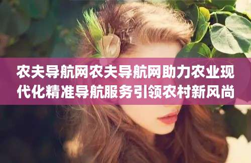 农夫导航网农夫导航网助力农业现代化精准导航服务引领农村新风尚