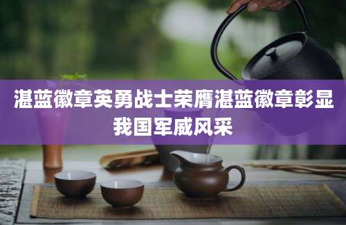 湛蓝徽章英勇战士荣膺湛蓝徽章彰显我国军威风采