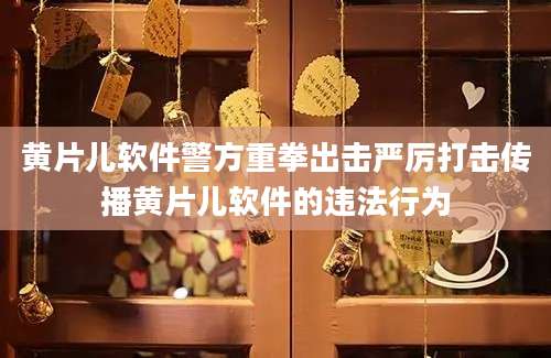黄片儿软件警方重拳出击严厉打击传播黄片儿软件的违法行为