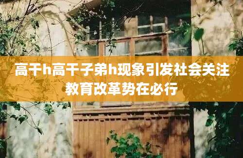 高干h高干子弟h现象引发社会关注教育改革势在必行