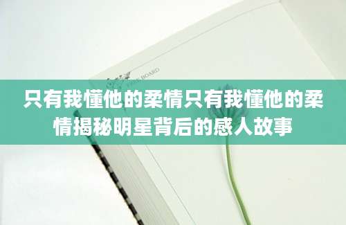 只有我懂他的柔情只有我懂他的柔情揭秘明星背后的感人故事