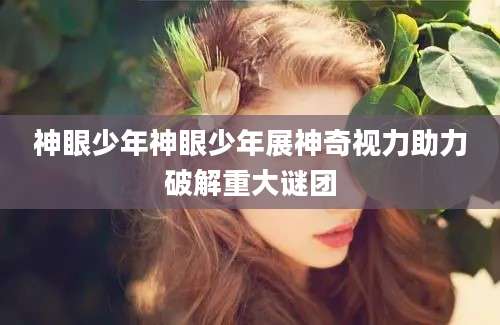 神眼少年神眼少年展神奇视力助力破解重大谜团