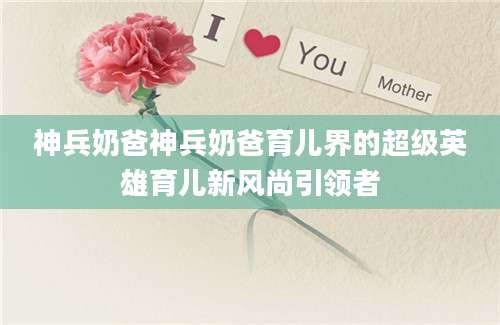 神兵奶爸神兵奶爸育儿界的超级英雄育儿新风尚引领者