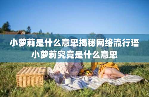 小萝莉是什么意思揭秘网络流行语小萝莉究竟是什么意思