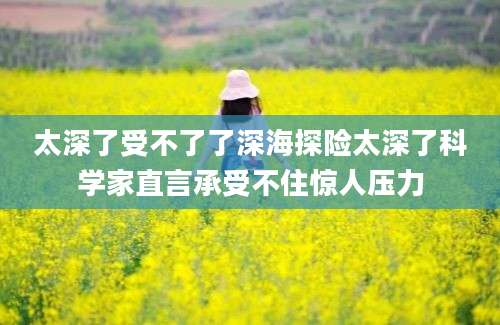 太深了受不了了深海探险太深了科学家直言承受不住惊人压力