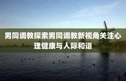 男同调教探索男同调教新视角关注心理健康与人际和谐