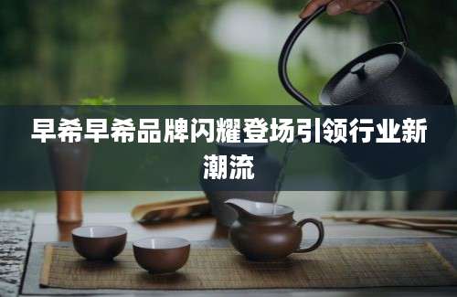 早希早希品牌闪耀登场引领行业新潮流