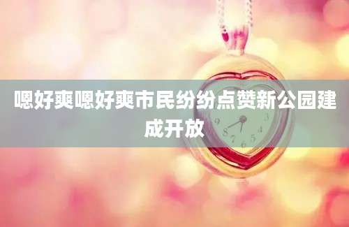 嗯好爽嗯好爽市民纷纷点赞新公园建成开放