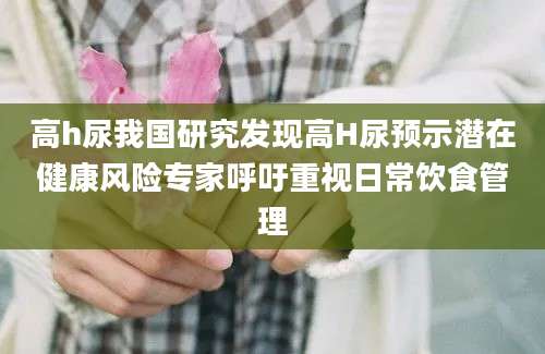 高h尿我国研究发现高H尿预示潜在健康风险专家呼吁重视日常饮食管理