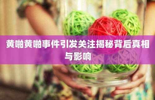 黄啪黄啪事件引发关注揭秘背后真相与影响