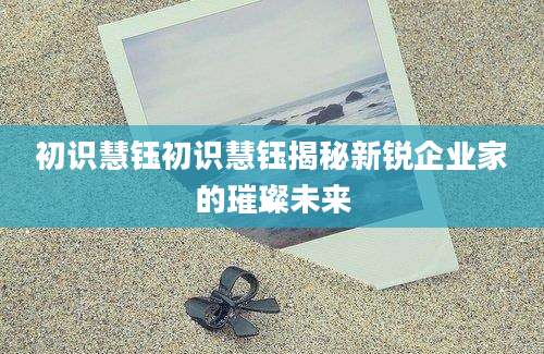 初识慧钰初识慧钰揭秘新锐企业家的璀璨未来