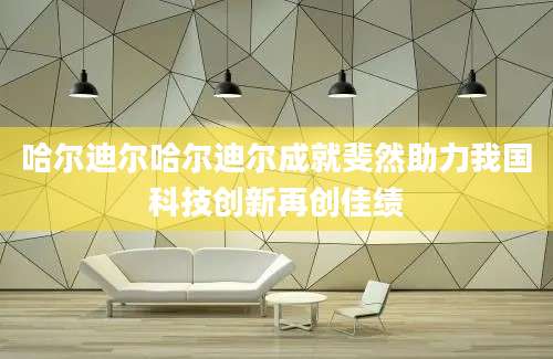 哈尔迪尔哈尔迪尔成就斐然助力我国科技创新再创佳绩