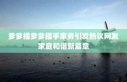 爹爹插爹爹插手家务引发热议网友家庭和谐新篇章