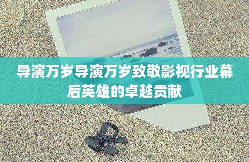 导演万岁导演万岁致敬影视行业幕后英雄的卓越贡献