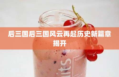 后三国后三国风云再起历史新篇章揭开