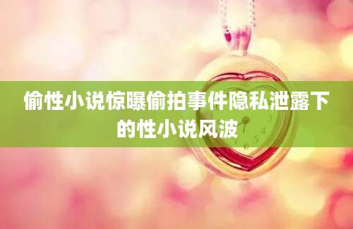 偷性小说惊曝偷拍事件隐私泄露下的性小说风波
