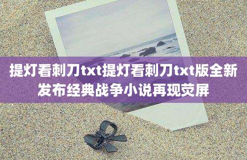 提灯看刺刀txt提灯看刺刀txt版全新发布经典战争小说再现荧屏