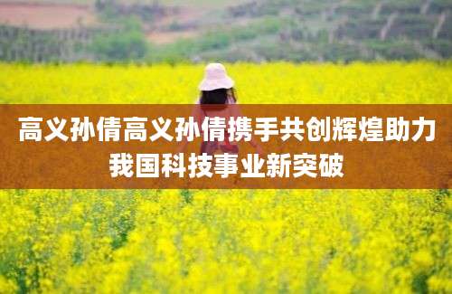 高义孙倩高义孙倩携手共创辉煌助力我国科技事业新突破