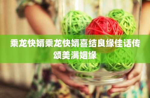 乘龙快婿乘龙快婿喜结良缘佳话传颂美满姻缘