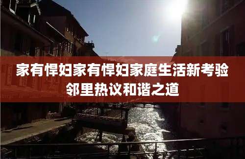家有悍妇家有悍妇家庭生活新考验邻里热议和谐之道