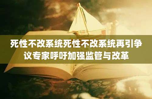 死性不改系统死性不改系统再引争议专家呼吁加强监管与改革