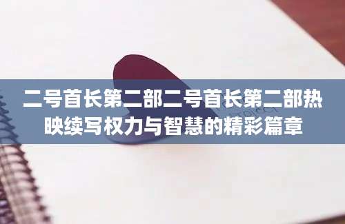 二号首长第二部二号首长第二部热映续写权力与智慧的精彩篇章