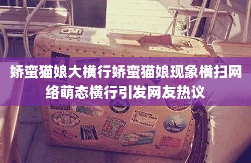 娇蛮猫娘大横行娇蛮猫娘现象横扫网络萌态横行引发网友热议