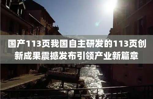 国产113页我国自主研发的113页创新成果震撼发布引领产业新篇章