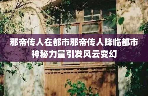 邪帝传人在都市邪帝传人降临都市神秘力量引发风云变幻