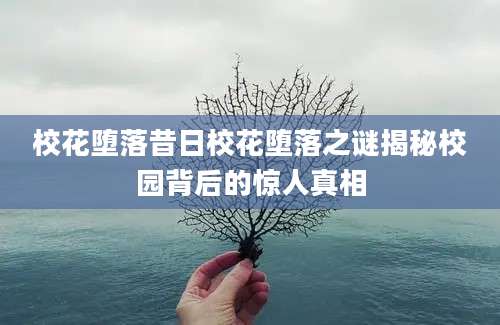 校花堕落昔日校花堕落之谜揭秘校园背后的惊人真相