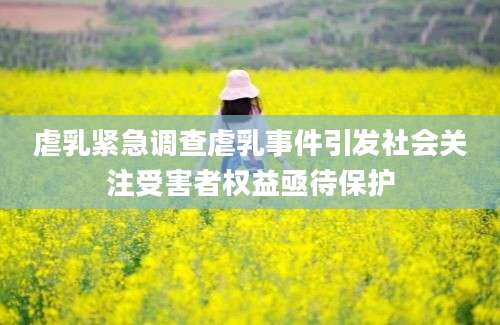 虐乳紧急调查虐乳事件引发社会关注受害者权益亟待保护