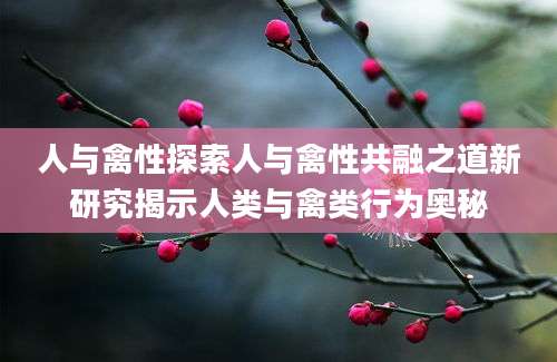 人与禽性探索人与禽性共融之道新研究揭示人类与禽类行为奥秘