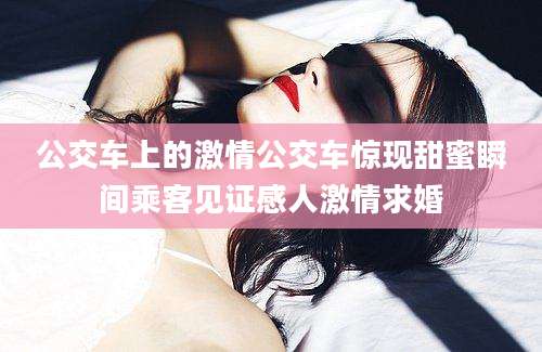 公交车上的激情公交车惊现甜蜜瞬间乘客见证感人激情求婚