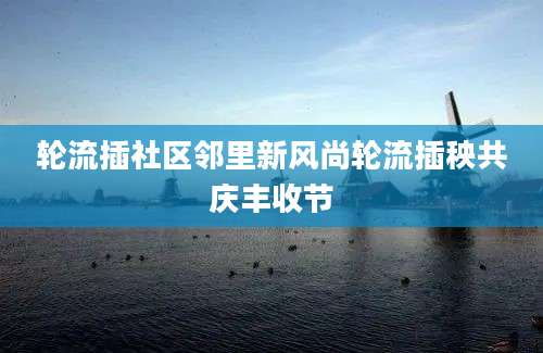 轮流插社区邻里新风尚轮流插秧共庆丰收节