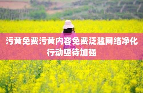 污黄免费污黄内容免费泛滥网络净化行动亟待加强