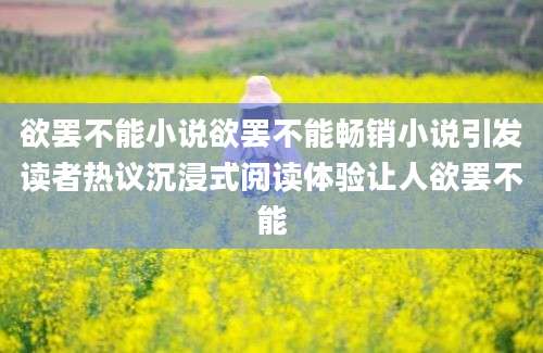 欲罢不能小说欲罢不能畅销小说引发读者热议沉浸式阅读体验让人欲罢不能