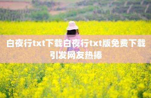 白夜行txt下载白夜行txt版免费下载引发网友热捧