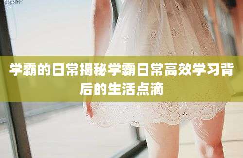 学霸的日常揭秘学霸日常高效学习背后的生活点滴