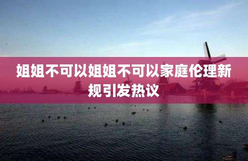 姐姐不可以姐姐不可以家庭伦理新规引发热议