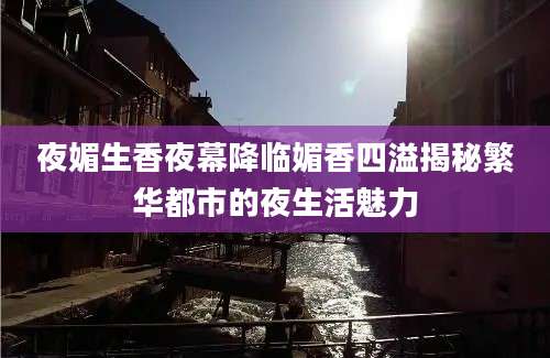 夜媚生香夜幕降临媚香四溢揭秘繁华都市的夜生活魅力